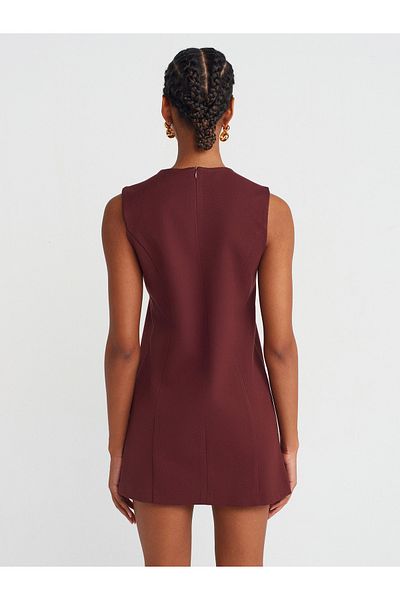 Dilvin 90903 Model Burgundy Rochie fără mâneci