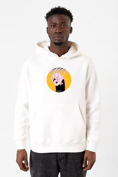Tshirthane Hanorac cu glugă 3ip pentru bărbați Meovv Meow White
