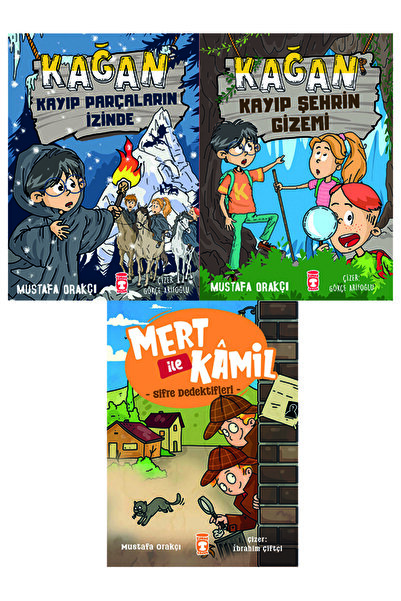 Timaş Çocuk 3. 4. Sınıf Okuma Seti 3 Kitap Mert İle Kamil Şifre Dedektifleri-...