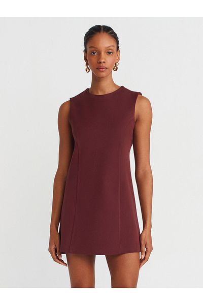 Dilvin 90903 Model Burgundy Rochie fără mâneci