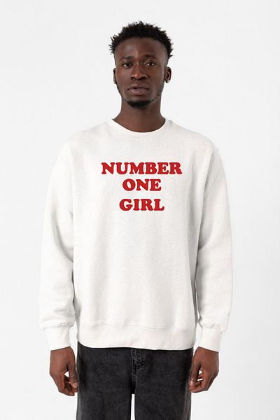 Tshirthane Φούτερ Rose Number One Girl White Ανδρικό 2ip
