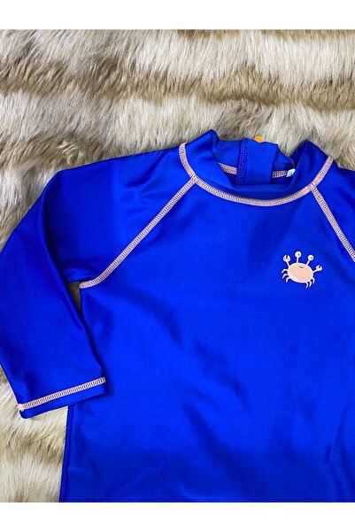 skycott Erkek Çocuk Mayo Yengeç Baskılı Kollu Üst Deniz Hayvanları Şortlu Alt Takım Deniz Giyim