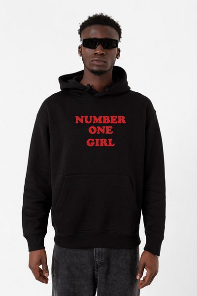 Tshirthane Φούτερ με κουκούλα Rose Number One Girl Μαύρο Ανδρικό 3ip