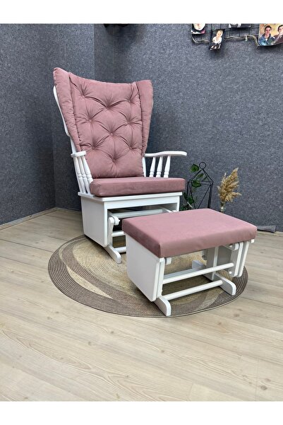 Asedia Mama Puflu Pembe Sallanan Sandalye Sallanan Koltuk Emzirme Koltuğu