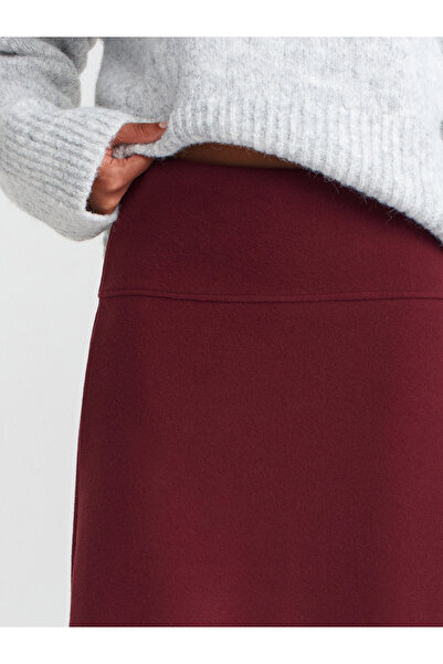 Dilvin 80390 Selanik Midi Etek-Bordo