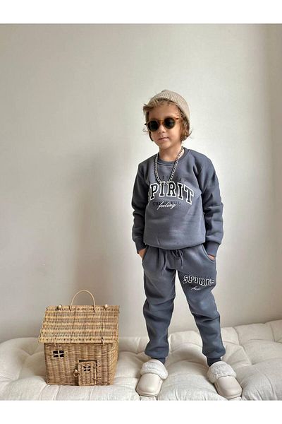 YİGİT BUTİK Printed Boy's Top and Bottom Set