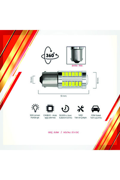 SNSTİCARET Tek Duy 93 Mercekli 33 Led Beyaz Ampul