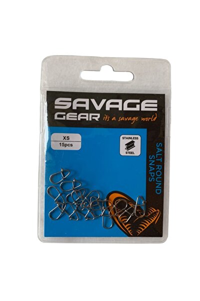 Savage Gear Salt Round Snaps Klips (15'li Paket) XS