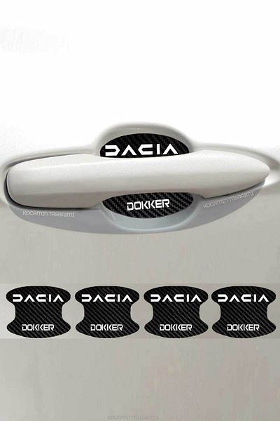 Kocamın Tasarımı مقابض داخلية منقوشة بالكربون من Dacia Dokker - مجموعة رقائق حماية خاصة ضد الخدوش