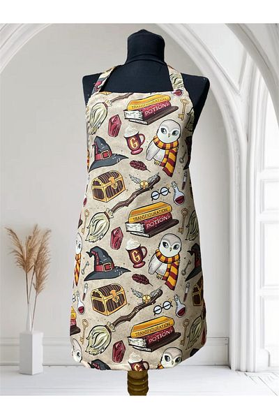 favori bonem Harry Potter Pattern Favourite Bonem - Kitchen and Chef Apron, Cook Clothes, First Quality Chef Apron