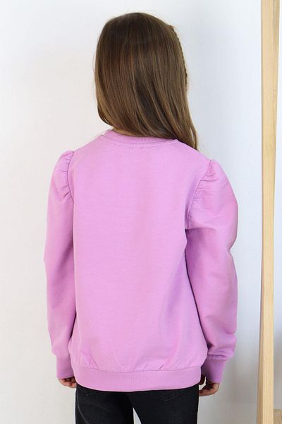 Breeze Girl's Sweatshirt Flower & Text Printed 6-12 Years, Purple