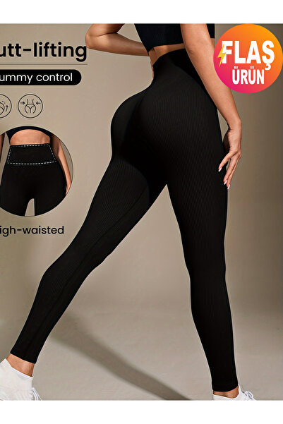 KEMSON Colanți termice elastice cu talie înaltă cu dungi fine Confortabile, confortabile și elegante, potrivite pentru toate tipurile de corp