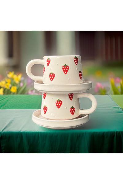 Çiporcal طقم أكواب كلاسيكية على شكل فراولة للأطفال مكون من طبقتين، كوب كوب مز...