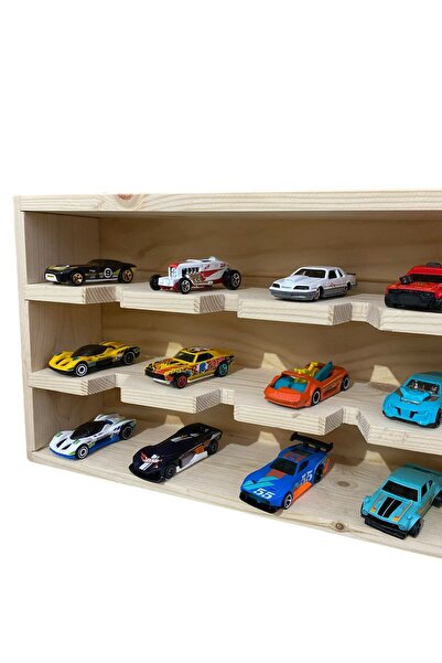 alpmodel Hot Wheels Mini Gt Araç Sergileme Hobi Koleksiyon Arabasız Ahşap Araç Standı 12'li