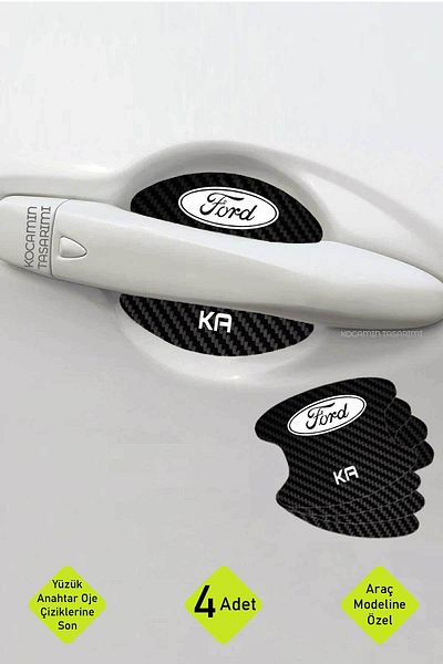 Kocamın Tasarımı Ford Ka Interior Door - Stylish Carbon Pattern Anti-Scratch and Protective Foil Set