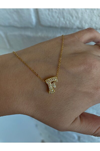 h&b design jewel Çelik F Harfli Kolye