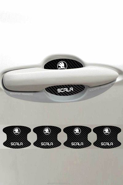 Kocamın Tasarımı Skoda Scala مكتوب - مجموعة رقائق حماية خاصة من الخدوش بنمط الكربون