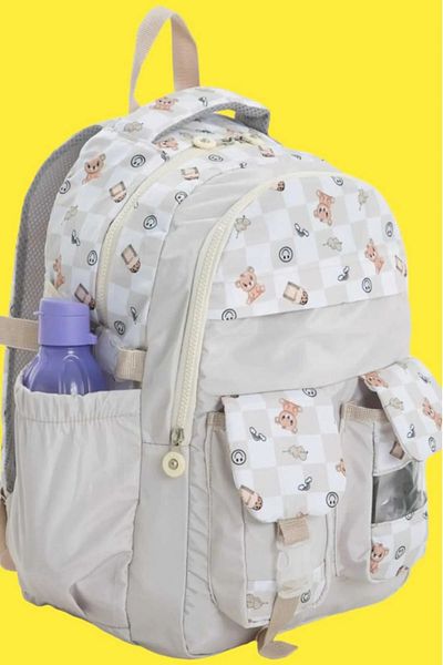 Uniquetrenders Unisex Waterproof Checkered Colorful School Bag Backpack