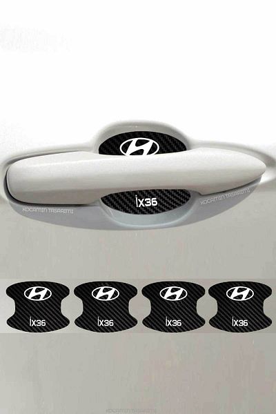 Kocamın Tasarımı Hyundai Ix36 - طقم رقائق حماية للخدش داخل الباب بنمط كربوني 4 قطع