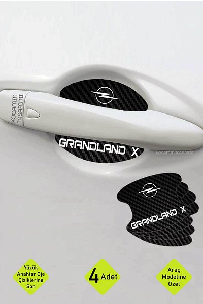 Kocamın Tasarımı Opel Grandland X - نمط كربوني، تصميم أنيق، مجموعة حماية من الرقائق المعدنية ومضادة للخدش في الباب