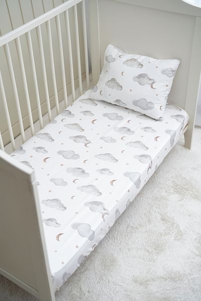 Pithy Dreamy Sky - Organic Cotton Satin Single Bed Sheet Set (140X200+20)
