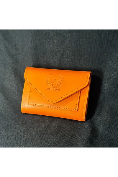 Şener collection Orange Women's Coin and Card Compartment Wallet Top Quality Women's Wallet