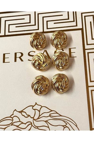 beynaaksesuar Gold Button Blazer Jacket with Rope Detail - 2.3 Cm, 6 Pieces