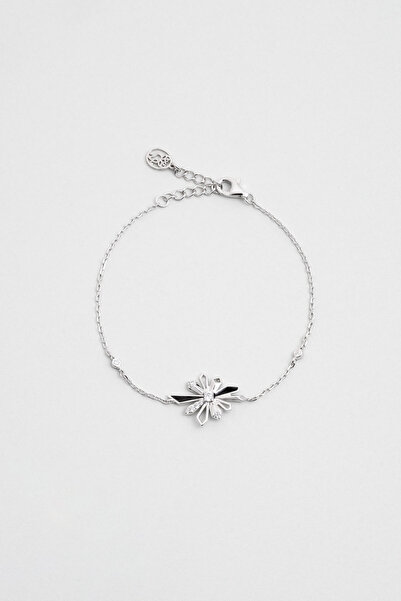 So CHIC... Mutluluk Yıldızı 18 Ayar Beyaz Altın Kaplama 19 Cm Gümüş Bileklik