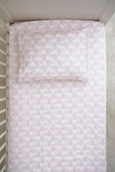 Pithy Hydrangea Single Floral Patterned Cotton Satin Bed Sheet Set - Elastic (100X200+20)