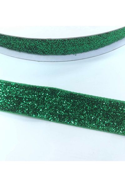 ATMACA TUHAFİYE (Width 4 cm) 2 Meters Silvery Green Velvet Ribbon 4 cm Christmas Ornament