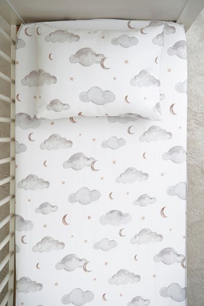 Pithy Dreamy Sky - Organic Cotton Satin Single Bed Sheet Set (140X200+20)