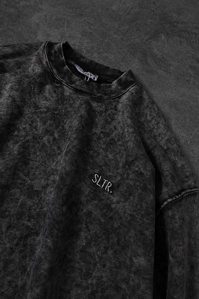 Slatra Ανδρικό φούτερ σε γκρι Basic Washed Crew Neck Oversize
