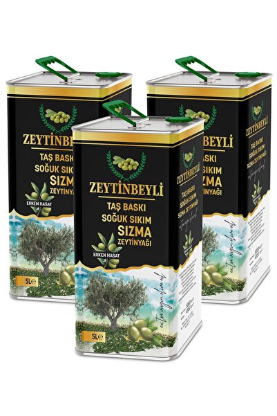naturaly Zeytin Beyli 15 Lt Taş Baskı Soğuk Sıkım Erken Hasat Zeytinyağı