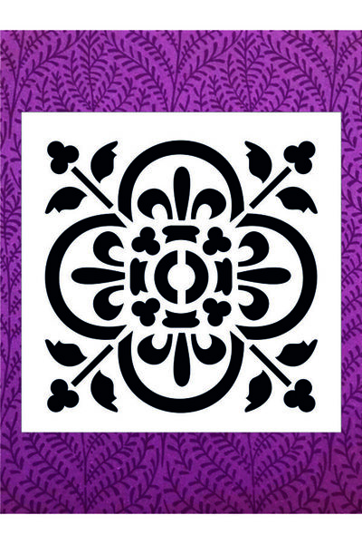 Stencilsarayi STENCİL SARAYİ BOYAMA ŞABLON DAMASK ÇİNİ MANDALA - 4699 ÖLÇÜ 40X40