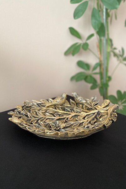 Tasarloxi 2 Bird Branch Decorative Leaf Plate