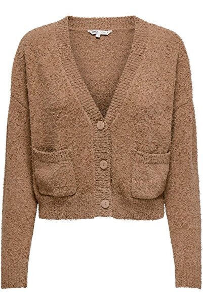 ONLY ONLTERESA LIFE ЖИЛЕТ С V-ОБРАЗНО ДЕЛКО - ПЛЕТЕНО, ЦВЕТОВЕ КАФЕ 15326110