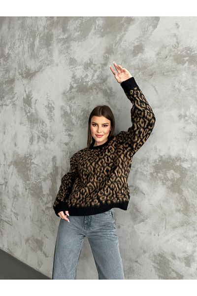 asur boutique Дамски пуловер с леопардов шарен десен Asur Boutique