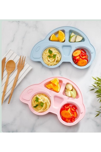 Smyak 20X30 Model Car Food Plate - Baby and Child Divided Dinner Plate