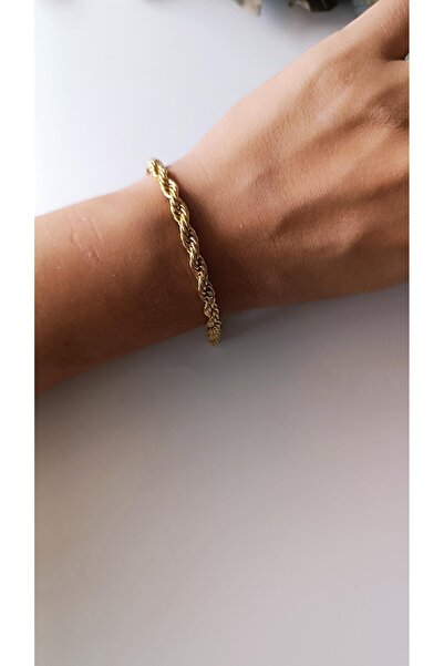 VOBEEYKU سوار رفيع بنموذج ملتوي ذهبي