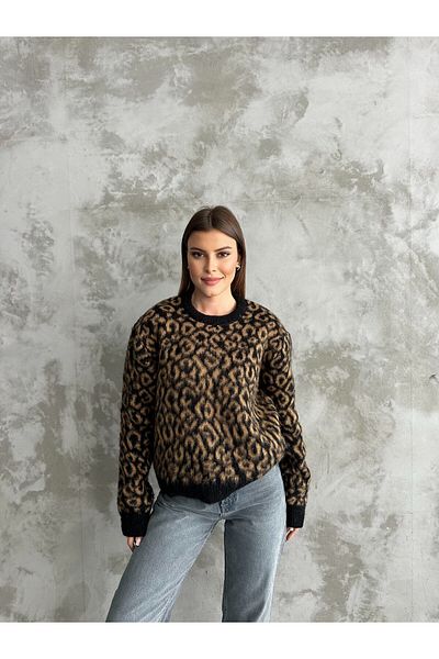 asur boutique Дамски пуловер с леопардов шарен десен Asur Boutique