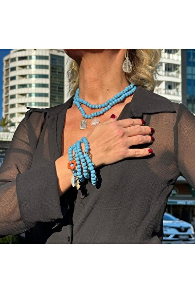 JİMNY JEWELRY سوار قلادة من الخرز الخشبي NOA