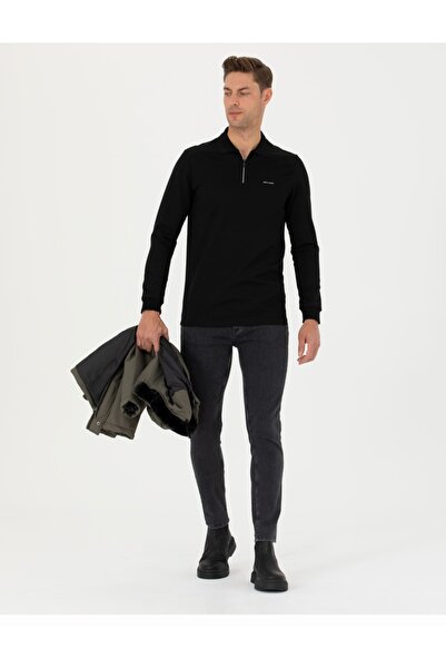 Pierre Cardin Φούτερ με φερμουάρ με κανονική εφαρμογή