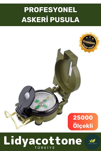 Lidyacottone Military Professional Compass Magnifying Metal Durable Case with Rotating Indicator Wire Guide