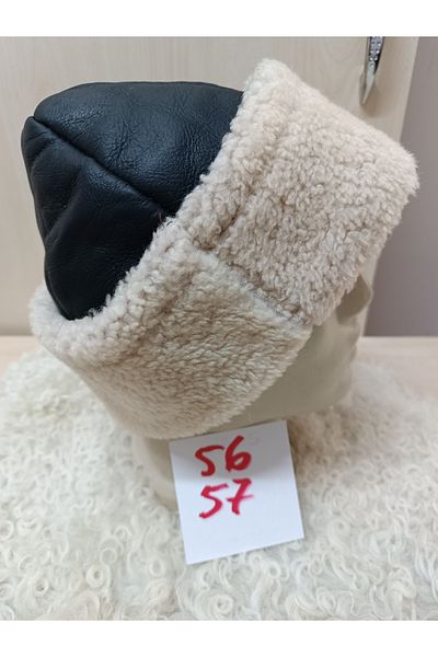 hoaryage Kurtalp Genuine Lamb Börk Hat with Toscanan Sheep Fur Inside
