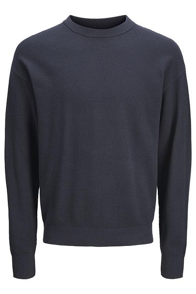 Jack & Jones JORSCOTT Тъмносин плетен суитшърт с кръгло деколте - 12261771