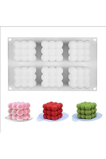 Tinky Winky شمعة فقاعية كبيرة ثلاثية الأبعاد - أدوات خبز من السيليكون مكونة من 6 قطع