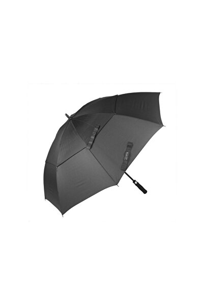 Genel Markalar Yağmur Şemsiye Golf Şemsiyesi Premium Çift Katlı 8 Telli Siyah...