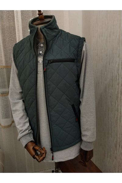 LUSSOLİFE Regular Cut Quilted Inflatable Fleece Dad Vest
