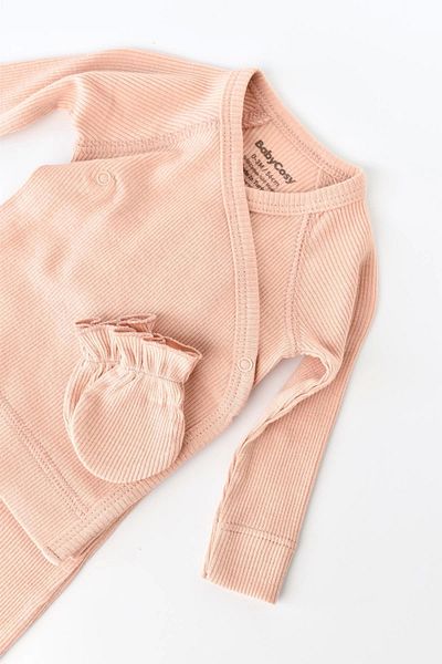 BabyCosy Set de 4 piese pentru bebeluși, pantaloni, tricou, pălărie, mănuși, seria pentru bebeluși și nou-născuți, set de ieșire din spital