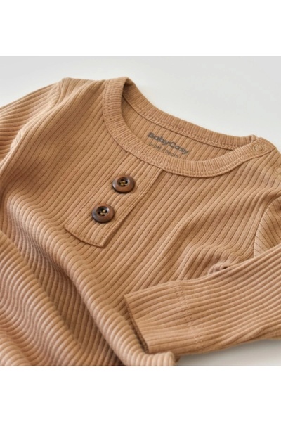BabyCosy رومبير للأطفال بأكمام طويلة، 50% قماش مودال - 50% قطن عضوي، سلسلة للأطفال حديثي الولادة - CSYM11414